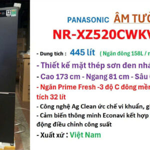 Tủ lạnh Panasonic Inverter 445 lít Multi Door NR-XZ520CWKV ÂM TƯỜNG 2026