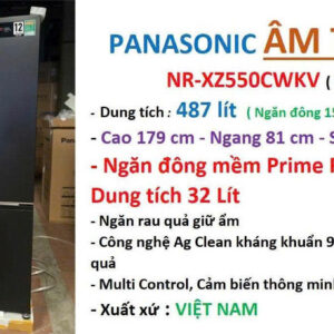 Tủ lạnh Panasonic Inverter 487 lít Multi Door NR-XZ550CWKV ÂM TƯỜNG